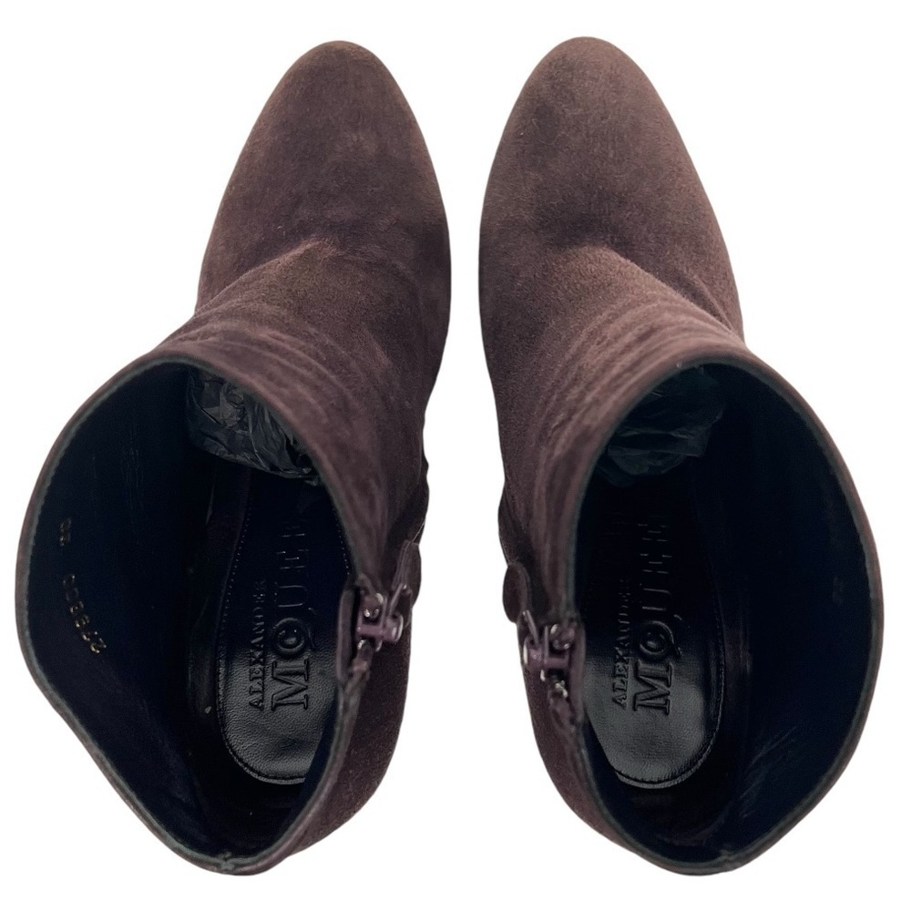 Alexander McQueen Deep Purple Suede High Heel Platform Ankle Booties Women 38 - Picture 9 of 16